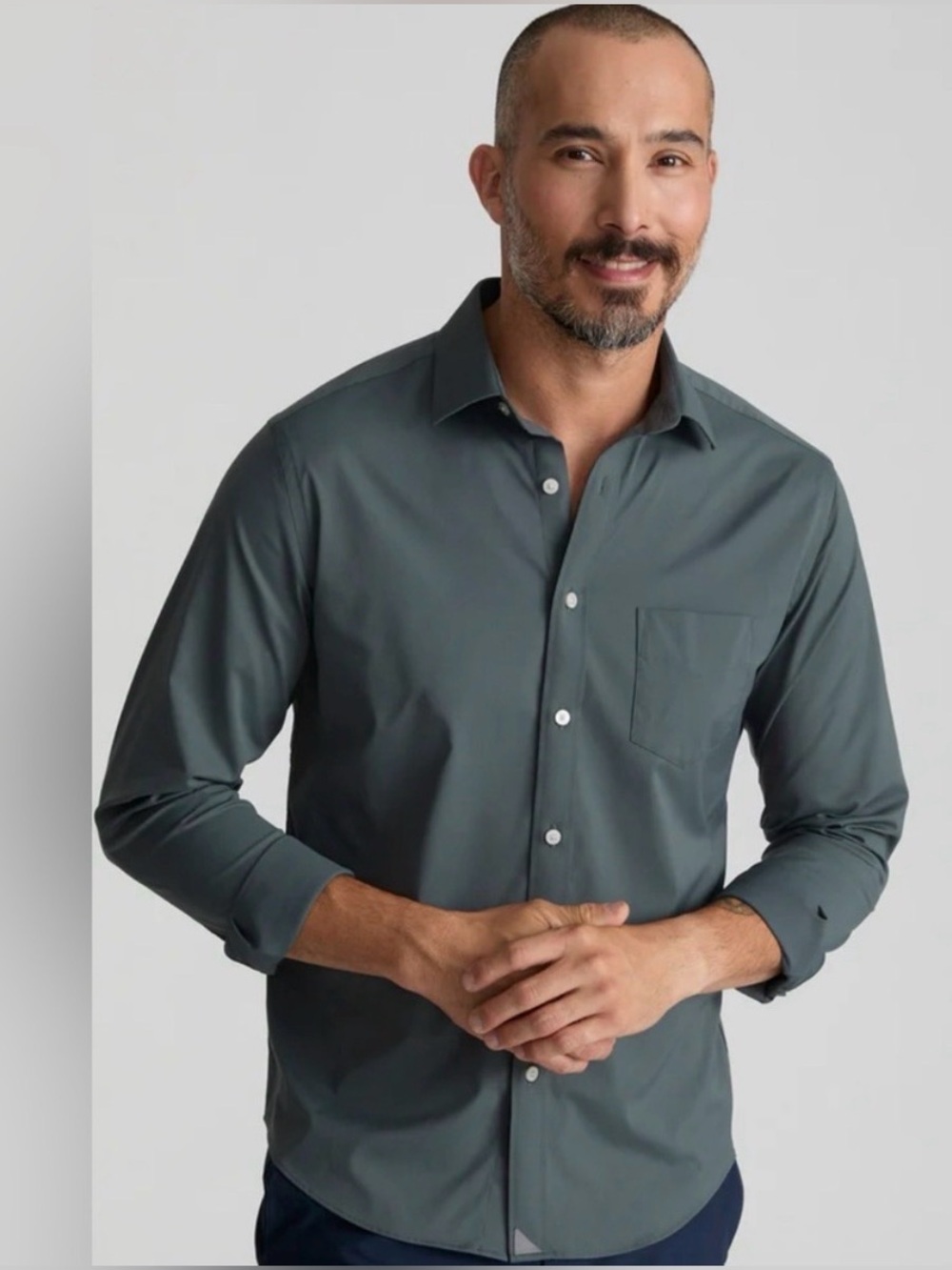 UNTUCKit Performance Wrinkle Resistant Regular Fit Button Up Dark Gray Shirt L